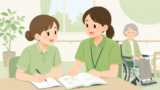 未経験・無資格から介護職への転職と資格取得のステップを考える人のイラスト