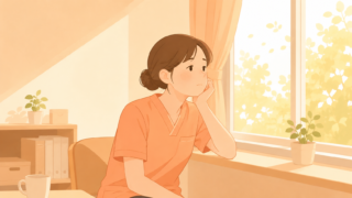 カレンダーに休暇予定を書き込む介護士のイラスト