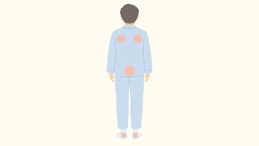 褥瘡ができやすい体の部位をハイライトした図解イラスト